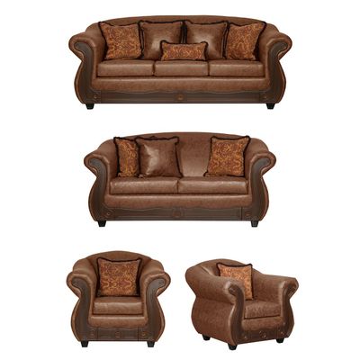 Juego de Living 3 2 1 1 Estambul Terracota