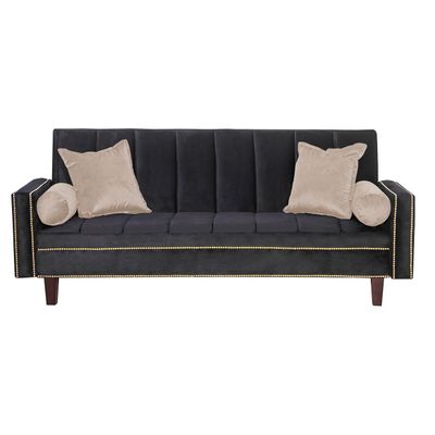 Futon Sofa Cama Vanguardia 200 x110 Negro - Beige