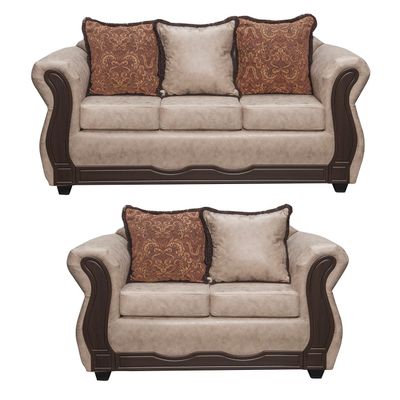 Juego de Living 3 2 Sofia PU Beige
