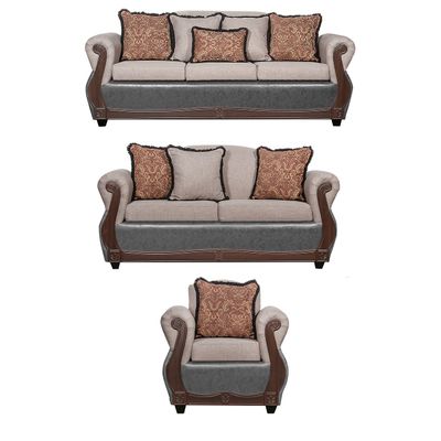 Juego de Living 3 2 1 Gran Columbia Beige Gris