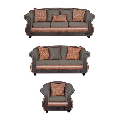Juego de Living 3 2 1 Ashly Chocolate Terracota