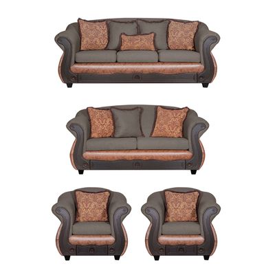 Juego de Living 3 2 1 1 Ashly Chocolate Terracota
