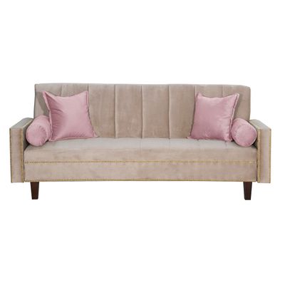 Futon Sofa Cama Vanguardia 200 x110 Beige - Rosa