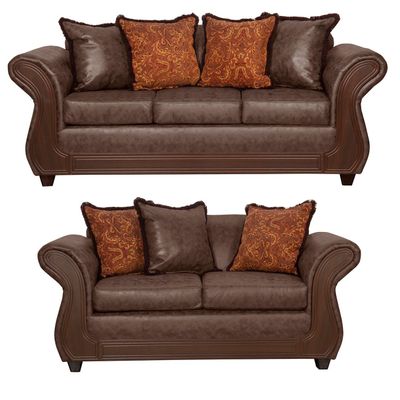 Juego de Living 3 2 Palermo Chocolate