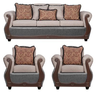 Juego de Living 3 1 1 Gran Columbia Beige Gris