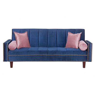Futon Sofa Cama Vanguardia 200 x110 Azul - Rosa