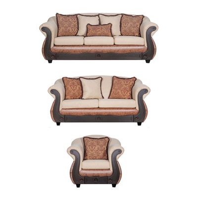 Juego de Living 3 2 1 Ashly Beige Terracota