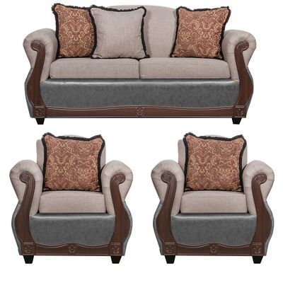 Juego de Living 2 1 1 Gran Columbia Beige Gris