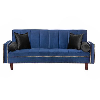Futon Sofa Cama Vanguardia 200 x110 Azul - Negro