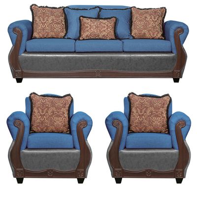 Juego de Living 3 1 1 Gran Columbia Azul Gris