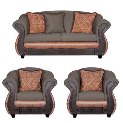 Juego de Living 2 1 1 Ashly Chocolate Terracota