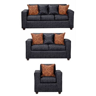 Juego de Living 3 2 1 Ezeiza Negro