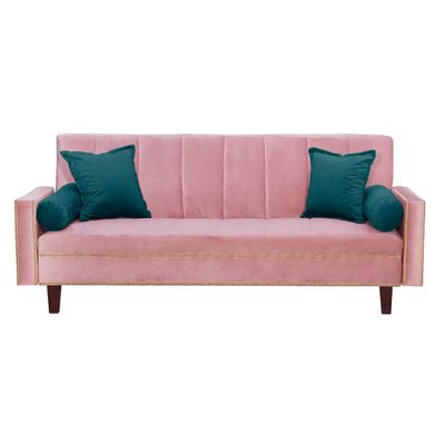 Futon Sofa Cama Vanguardia 200 x110 Rosa - Verde