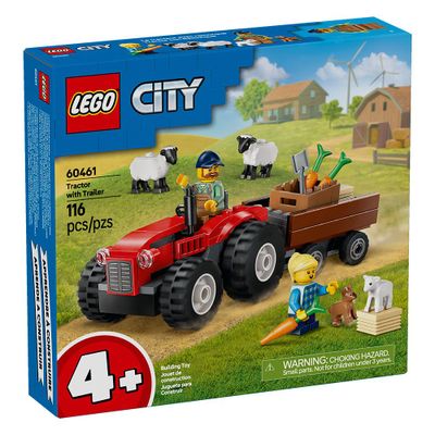 LEGO Tractor Rojo con Remolque y Oveja (60461)