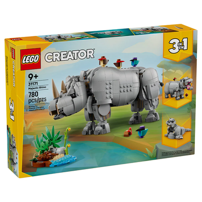 FAUNA SALVAJE: PODEROSO RINOCERONTE CON PÁJAROS 31171