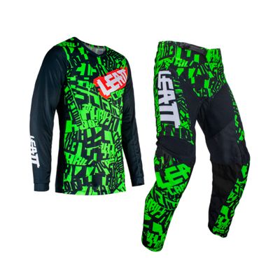 Kit Leatt Moto 3.5 Jersey Con Pantalón Lime