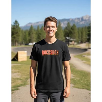 Polera RockShox Manga Corta Paint Brush Logo Negro