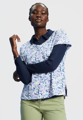 Polera De Algodón Estampada Cuello En V Mujer Esprit