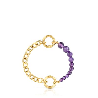 Imagen 2 del producto Pulsera con baño de oro de 18 kt sobre plata y amatista Hold