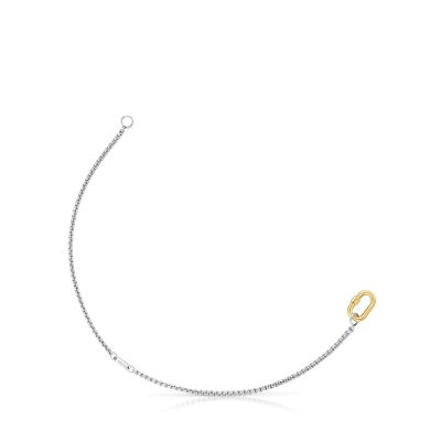 Imagen 2 del producto Pulsera cadena de acero y anilla de oro Hold Oval