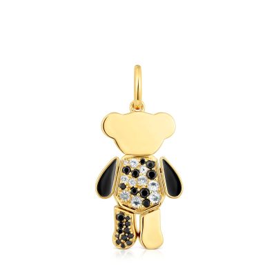 Colgante oso oro 18 kt sobre plata con gemas Teddy Bear