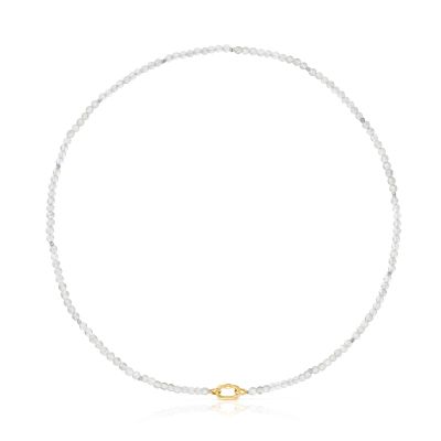 Collar corto de oro y labradorita Hold Oval