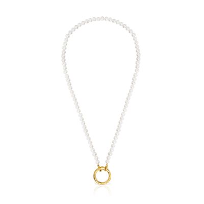 Imagen 2 del producto Collar con perlas cultivadas y baño de oro de 18 kt sobre plata Hold