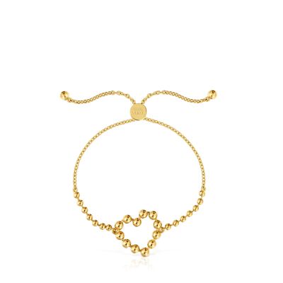 Imagen 2 del producto Pulsera cadena corazón con baño de oro 18 kt sobre plata Sugar Party