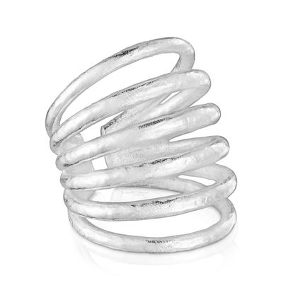Imagen 2 del producto Anillo ancho de plata abierto Duna