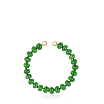 Imagen 2 del producto Pulsera con baño de oro 18 kt sobre plata y cuarzita verde