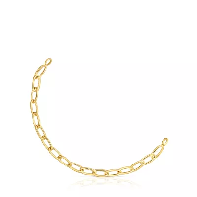 Pulsera cadena XL oro 18 kt sobre plata Hold Oval
