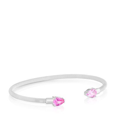 Pulsera esclava plata y gemas laboratorio TOUS Mesh LGG