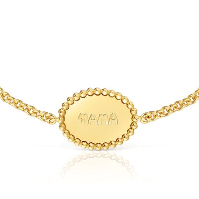 Imagen 1 del producto Pulsera con baño de oro 18 kt sobre plata placa TOUS Mama