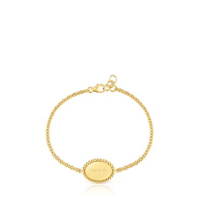Imagen 2 del producto Pulsera con baño de oro 18 kt sobre plata placa TOUS Mama