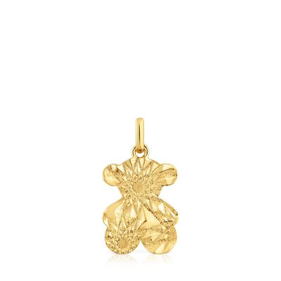 Colgante oso mecanizado con baño de oro 18 kt sobre plata Sweet Dolls