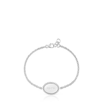 Imagen 2 del producto Pulsera cadena de plata placa TOUS Mama