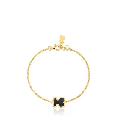 Imagen 2 del producto Pulsera oro 18 kt sobre plata con metacrilato negro Galaxy