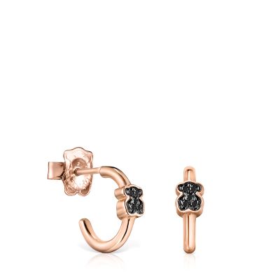 Imagen 1 del producto Aros Motif de Plata Vermeil rosa con Espinelas Tous