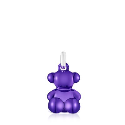 Colgante oso de acero en color lila Bold Bear
