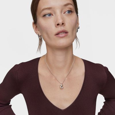 Imagen 2 del producto Colgante oso mediano de plata y ónix Bold Bear