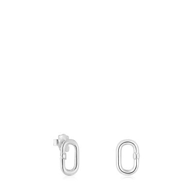 Pendientes pequeños de plata Hold Oval