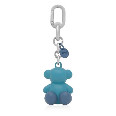 Llavero metal azul cielo y plata Bold Bear