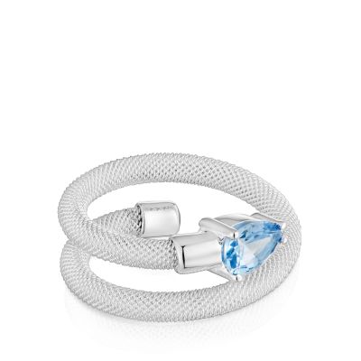 Imagen 2 del producto Anillo espiral de plata y espinela creada en laboratorio TOUS Mesh LGG