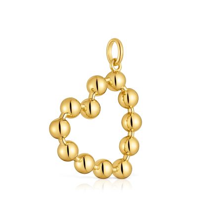 Imagen 2 del producto Colgante corazón con baño de oro 18 kt sobre plata