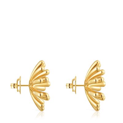 Imagen 2 del producto Aros con baño de oro 18 kt sobre plata 28 mm TOUS Garden