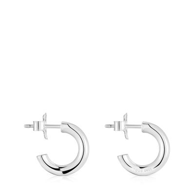 Imagen 2 del producto Pendientes aro cortos de plata 8 mm Basicos