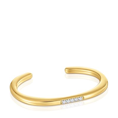 Pulsera esclava oro 18 kt, plata y diamantes lab LGD