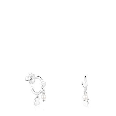 Aros Cool Joy de plata y perlas Tous