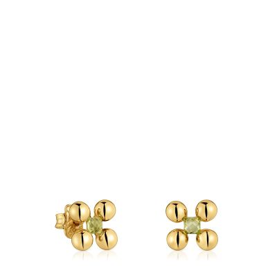 Aros cortos con baño de oro 18 kt sobre plata Sugar Party