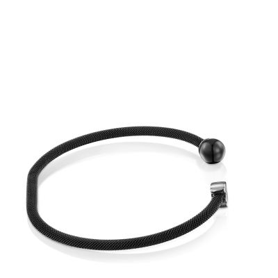 Imagen 2 del producto Pulsera esclava de acero negro y ojo de halcón Icon Mesh